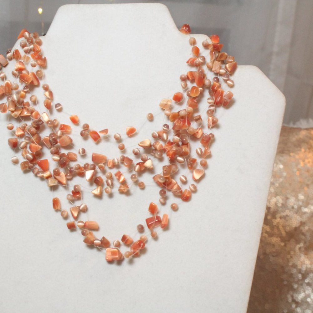 Multi Layer Beaded Illusion Wire Collar Statement… - image 6